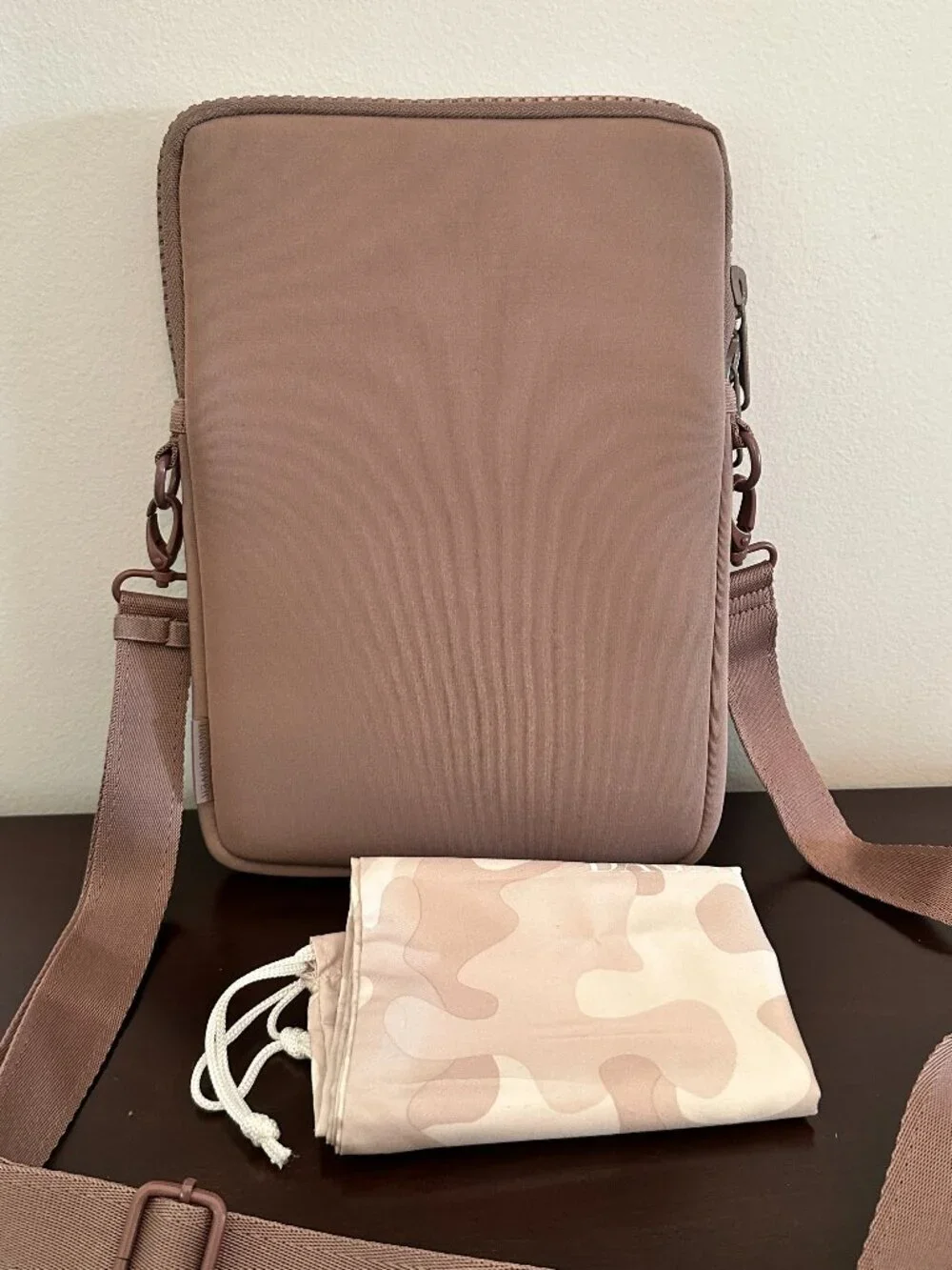 Dagne Dover Laptop Sleeve Crossbody Bag Blush Pink Color 11 x 8